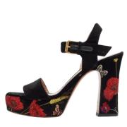 Pre-owned Velvet sandals Valentino Vintage , Black , Dames