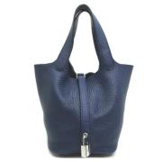 Pre-owned Leather handbags Hermès Vintage , Blue , Dames