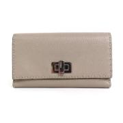 Pre-owned Leather wallets Fendi Vintage , Beige , Dames