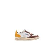 Vintage Lage Sneakers Wit Leer Autry , White , Heren