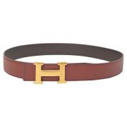 Pre-owned Leather belts Hermès Vintage , Brown , Heren