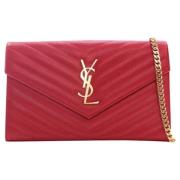 Pre-owned Leather shoulder-bags Yves Saint Laurent Vintage , Red , Dam...