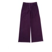 Elegant Wide Leg Flared Trousers Aspesi , Purple , Dames