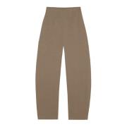 Hoge taille linnen broek met gebogen been Cortana , Brown , Dames