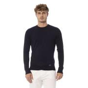 Blauwe Crew Neck Cashmere Blend Sweater Baldinini , Blue , Heren