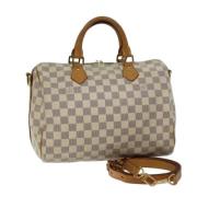 Pre-owned Canvas handbags Louis Vuitton Vintage , White , Dames