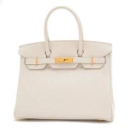 Pre-owned Leather handbags Hermès Vintage , Gray , Dames