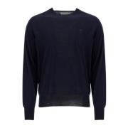 Merino Wool Raglan Pullover Ami Paris , Blue , Heren