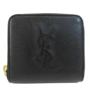 Pre-owned Leather wallets Yves Saint Laurent Vintage , Black , Dames