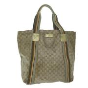 Pre-owned Canvas totes Gucci Vintage , Green , Dames