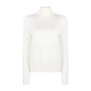 Witte Turtleneck Gebreide Truien voor Vrouwen Liu Jo , White , Dames