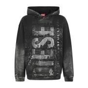 Zwarte Box Hoodies voor Mannen Diesel , Black , Heren