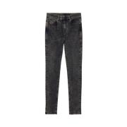 Hoge taille skinny jeans met ritssluiting Diesel , Black , Heren