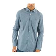 Lange Mouw Shirt Guess , Blue , Heren