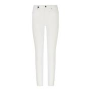 Witte Katoenen Skinny Broek Armani Exchange , White , Dames