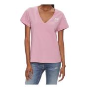 Casual Katoenen T-shirt Pinko , Pink , Dames