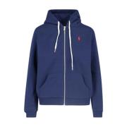 Blauwe Zip Logo Sweater Ralph Lauren , Blue , Dames