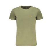 Groene Katoenen T-shirt met Print Logo Aeronautica Militare , Green , ...