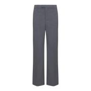 Gestreepte Wol Maatwerk Broek Brunello Cucinelli , Gray , Dames