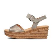 Bronzen Leren Sleehak Sandalen Gabor , Brown , Dames