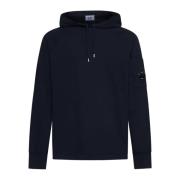 Midnight Blue Fleece Cotton Hoodie C.p. Company , Blue , Heren