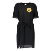 Zwart Kort Jurkje met Logo Detail Love Moschino , Black , Dames