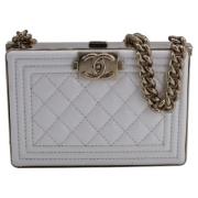 Pre-owned Leather chanel-bags Chanel Vintage , Beige , Dames