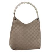 Pre-owned Canvas shoulder-bags Gucci Vintage , Gray , Dames