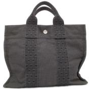 Pre-owned Canvas handbags Hermès Vintage , Gray , Dames