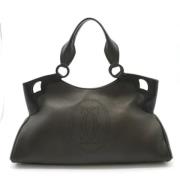 Pre-owned Leather totes Cartier Vintage , Black , Dames