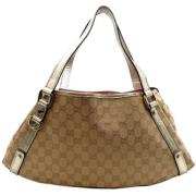 Pre-owned Canvas handbags Gucci Vintage , Beige , Dames