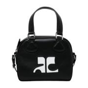 Zwarte Mini Bowlingtas met AC Monogram Courrèges , Black , Dames