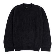 Bouclette Crew Neck Sweater Roberto Collina , Black , Heren