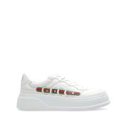 Witte Panel Logo Sneakers Gucci , White , Heren