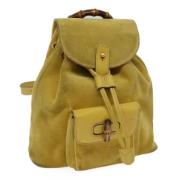 Pre-owned Suede shoulder-bags Gucci Vintage , Yellow , Dames