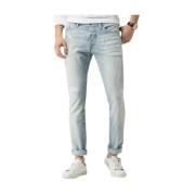 Blauwe Jeans met Vlagdetail Tommy Hilfiger , Blue , Heren