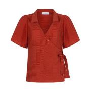 Laney Blouse Korte Mouw Top Lofty Manner , Red , Dames