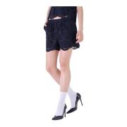 Sangallo Shorts met Elastische Taille Silvian Heach , Black , Dames