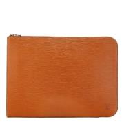 Pre-owned Leather clutches Louis Vuitton Vintage , Orange , Dames