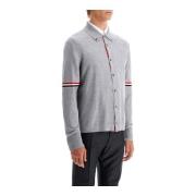 Wollen Knopen-Cardigan Tricolor Stijl Thom Browne , Gray , Heren