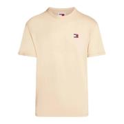 Regular Fit Badge Tee Shirt Tommy Jeans , Beige , Heren