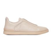 Triple Stitch Low-Top Sneakers in Beige Ermenegildo Zegna , Beige , He...