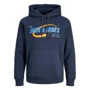 Logotipo Hoodie Jack & Jones , Blue , Heren