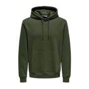 Casual Hoodie Sweatshirt Only & Sons , Green , Heren