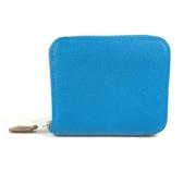 Pre-owned Leather wallets Hermès Vintage , Blue , Dames