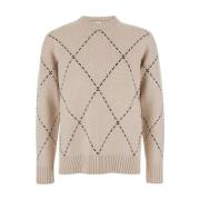 Beige V-Neck Sweaters Eleventy , Beige , Heren