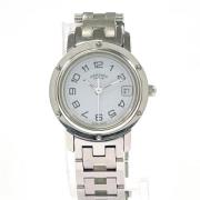 Pre-owned Stainless Steel watches Hermès Vintage , White , Dames