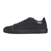 Zwarte Logo Sneakers met Veters Moschino , Black , Heren