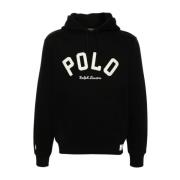 Zwarte Sweater met Logo Appliqué Polo Ralph Lauren , Black , Heren