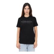 Zwart Logo Print T-shirt Casual Stijl Elisabetta Franchi , Black , Dam...